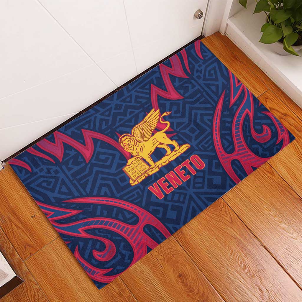 Italy Veneto Rubber Doormat Emblem With Flag Style - Wonder Print Shop