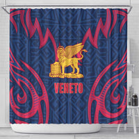 Italy Veneto Shower Curtain Emblem With Flag Style - Wonder Print Shop