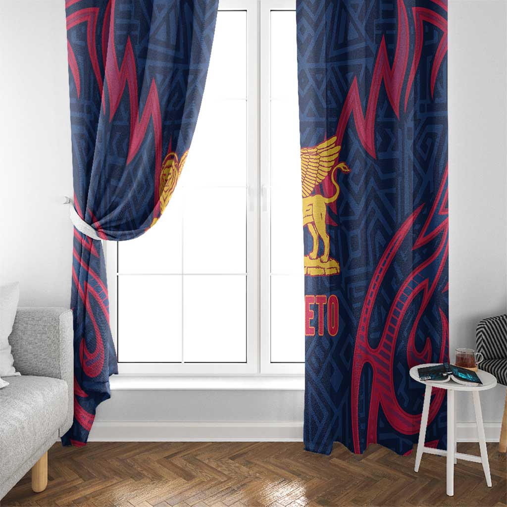 Italy Veneto Window Curtain Emblem With Flag Style - Wonder Print Shop