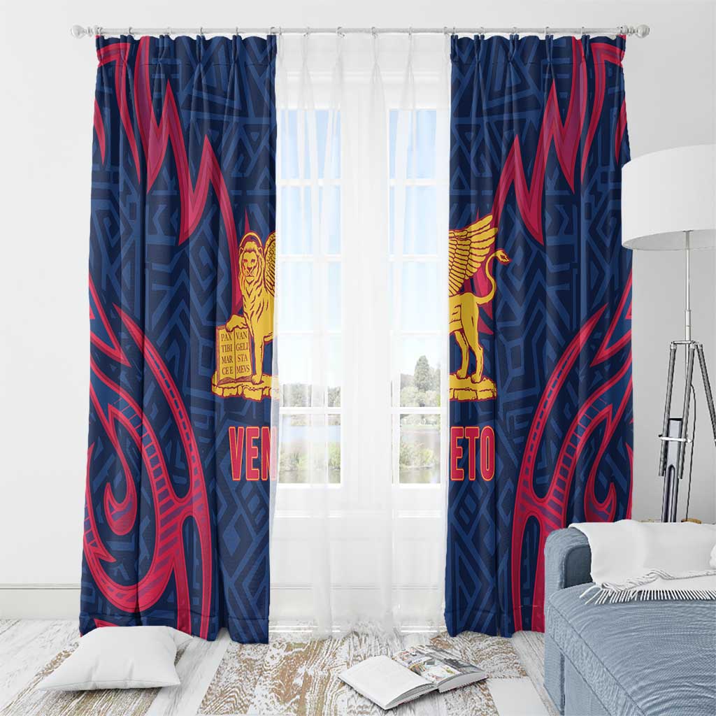 Italy Veneto Window Curtain Emblem With Flag Style - Wonder Print Shop