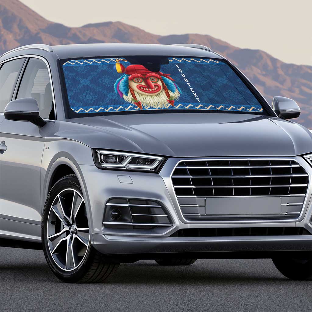 Personalized Romania Christmas Auto Sun Shade Romanian Traditional Masks - Wonder Print Shop