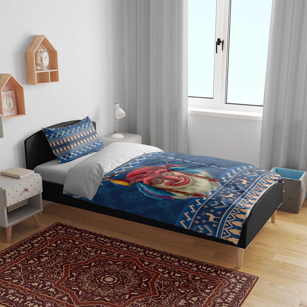 Personalized Romania Christmas Bedding Set Romanian Traditional Masks - Wonder Print Shop