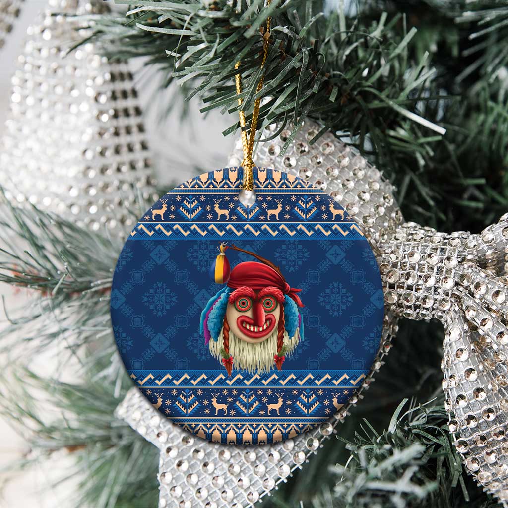 Personalized Romania Christmas Ceramic Ornament Romanian Traditional Masks - Wonder Print Shop