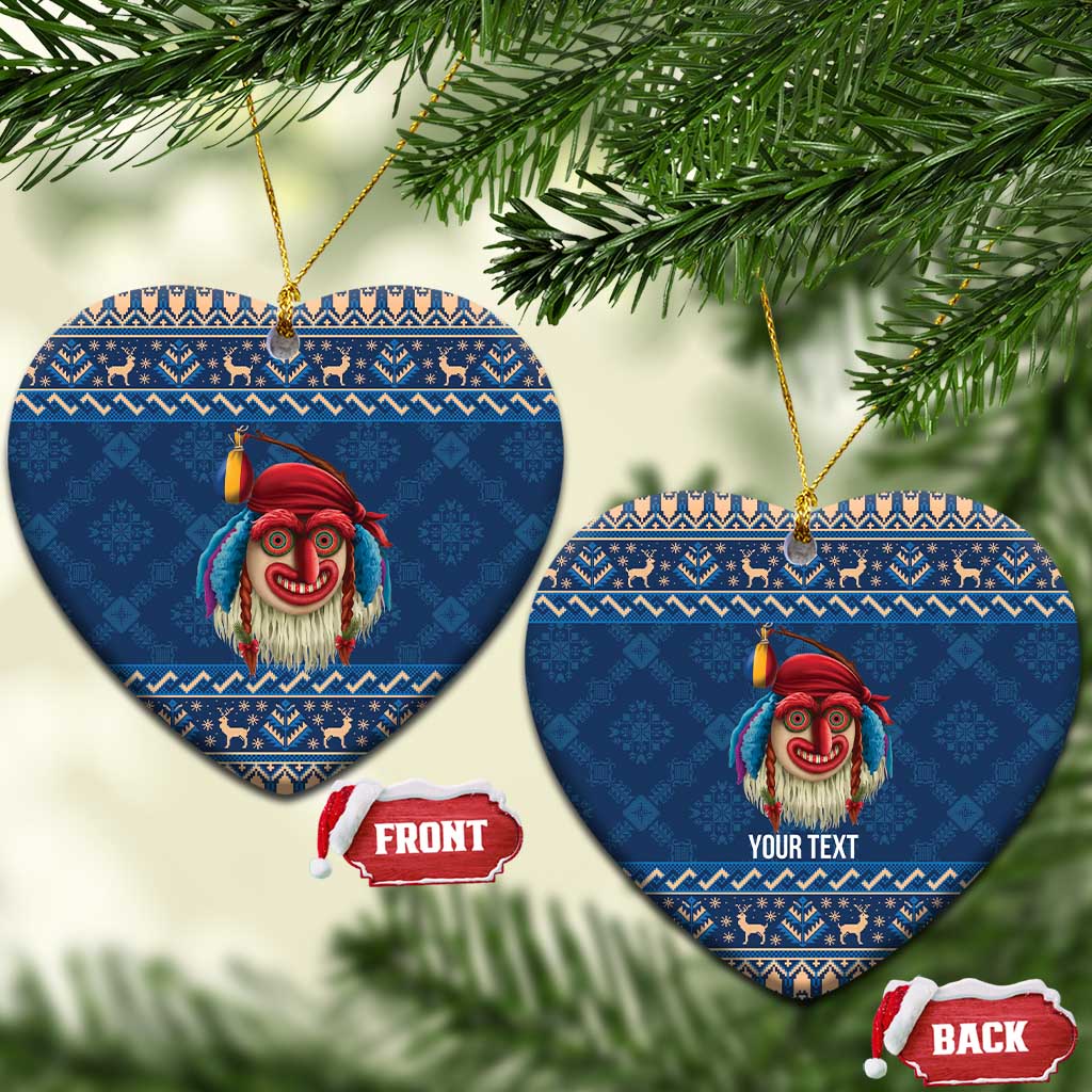 Personalized Romania Christmas Ceramic Ornament Romanian Traditional Masks - Wonder Print Shop