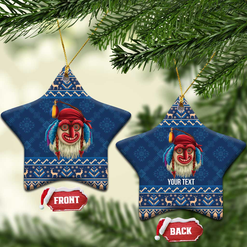 Personalized Romania Christmas Ceramic Ornament Romanian Traditional Masks - Wonder Print Shop