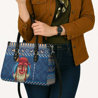 Personalized Romania Christmas Leather Bag Romanian Traditional Masks - Wonder Print Shop