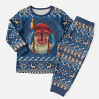 Personalized Romania Christmas Pajama Set Romanian Traditional Masks - Wonder Print Shop