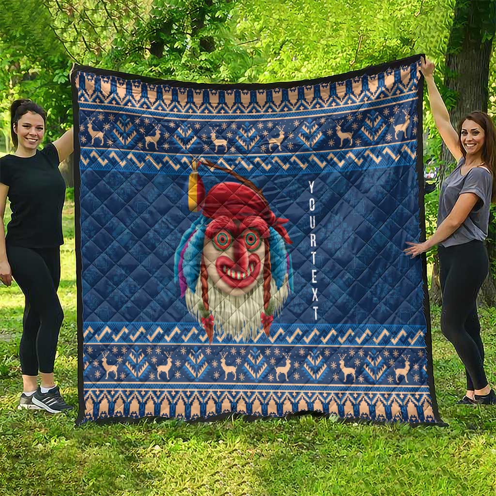 Personalized Romania Christmas Quilt Romanian Traditional Masks - Wonder Print Shop