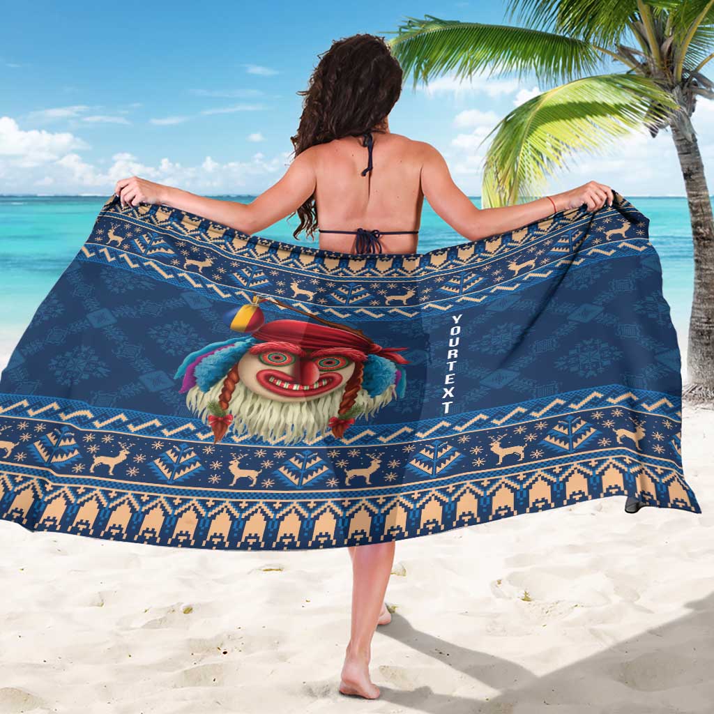 Personalized Romania Christmas Sarong Romanian Traditional Masks - Wonder Print Shop