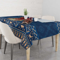 Personalized Romania Christmas Tablecloth Romanian Traditional Masks - Wonder Print Shop