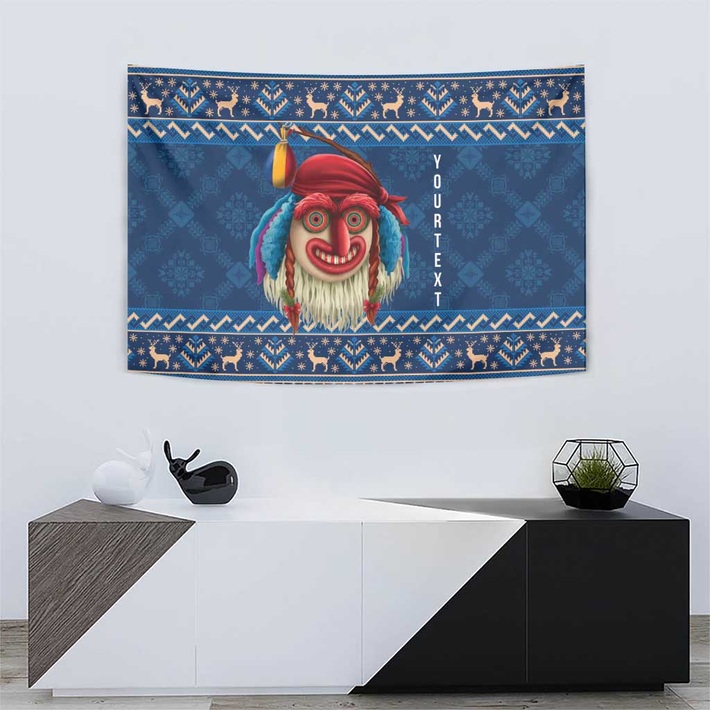 Personalized Romania Christmas Tapestry Romanian Traditional Masks - Wonder Print Shop