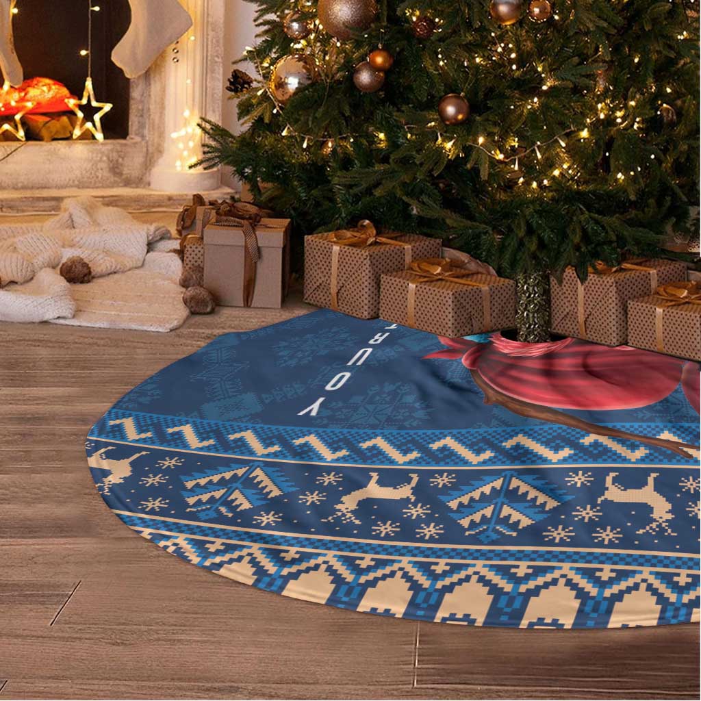 Personalized Romania Christmas Tree Skirt Romanian Traditional Masks - Wonder Print Shop
