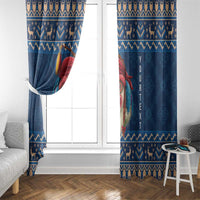Personalized Romania Christmas Window Curtain Romanian Traditional Masks - Wonder Print Shop