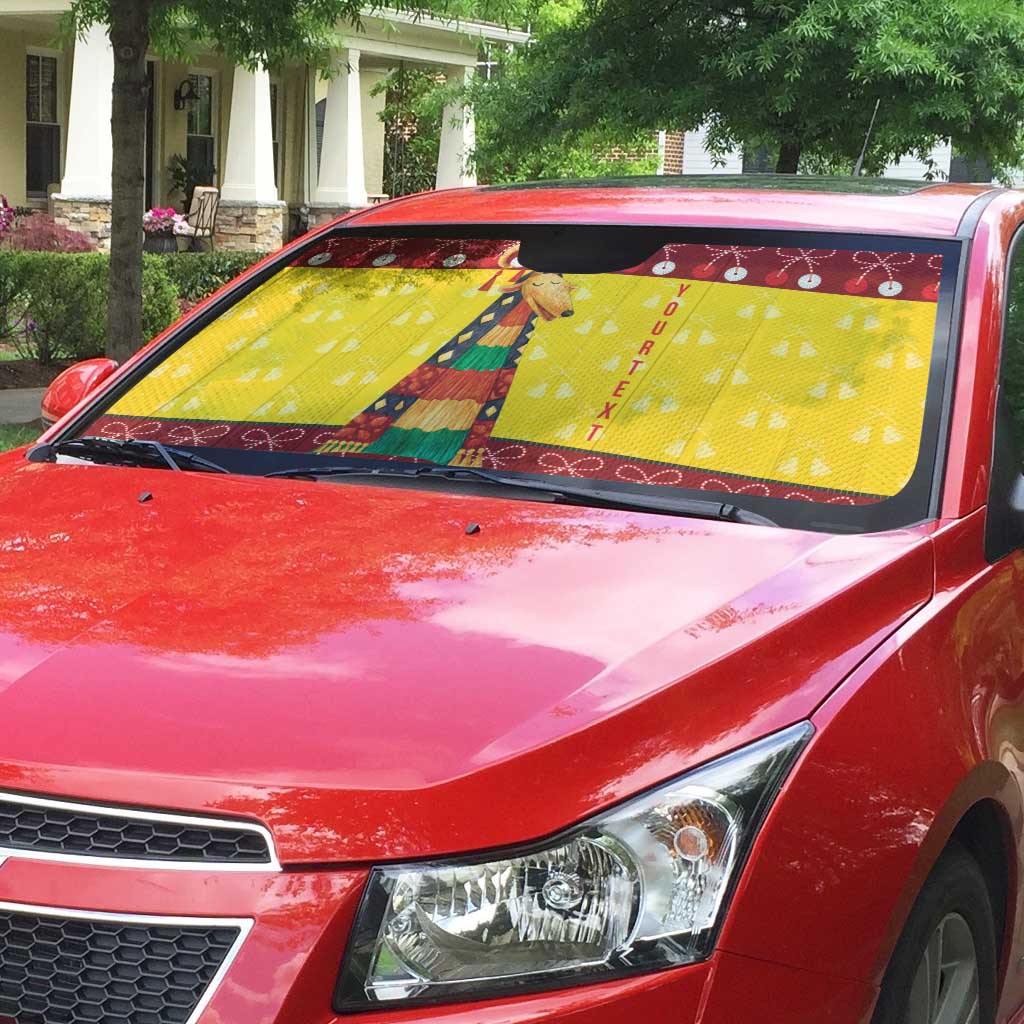 Personalized Moldova Christmas Auto Sun Shade Capra Goat Folk Costume - Wonder Print Shop