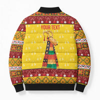 Personalized Moldova Christmas Bomber Puffer Jacket Capra Goat Folk Costume - Wonder Print Shop