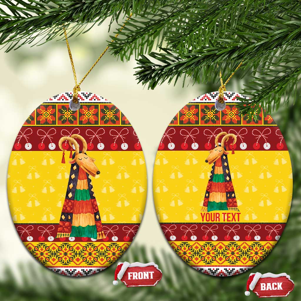 Personalized Moldova Christmas Ceramic Ornament Capra Goat Folk Costume - Wonder Print Shop