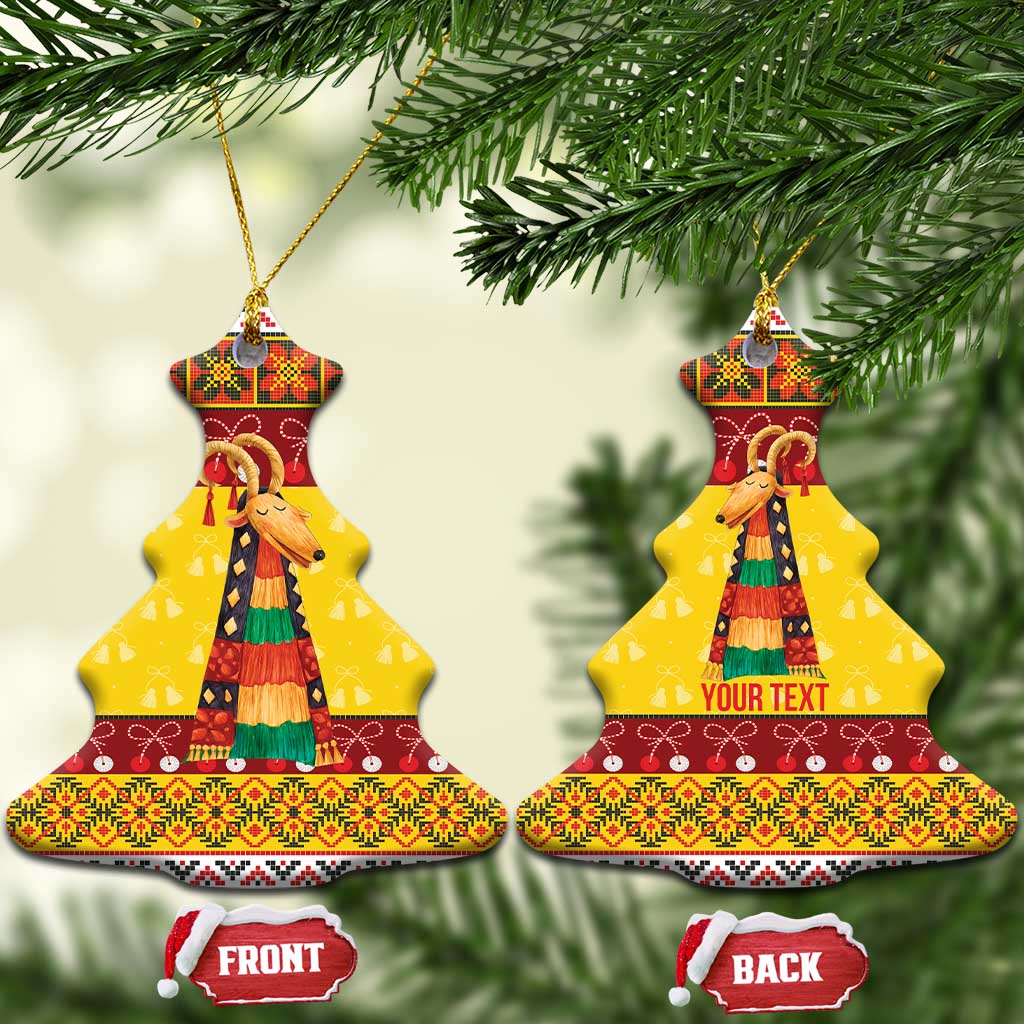 Personalized Moldova Christmas Ceramic Ornament Capra Goat Folk Costume - Wonder Print Shop