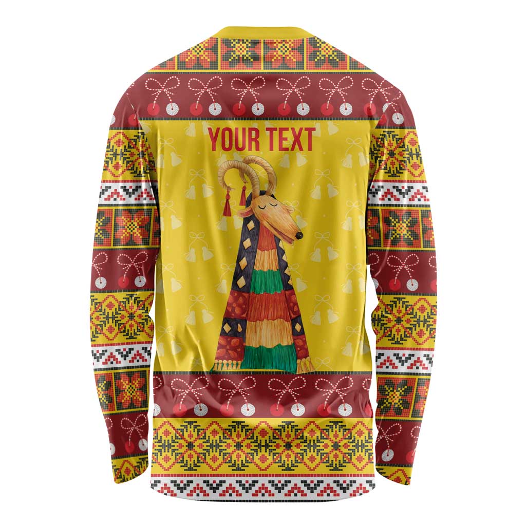 Personalized Moldova Christmas Long Sleeve Shirt Capra Goat Folk Costume - Wonder Print Shop