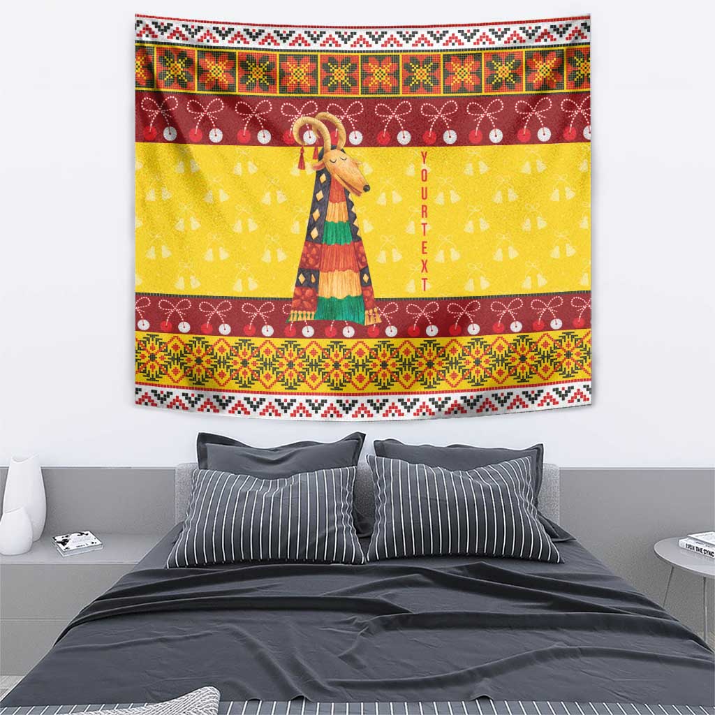 Personalized Moldova Christmas Tapestry Capra Goat Folk Costume - Wonder Print Shop