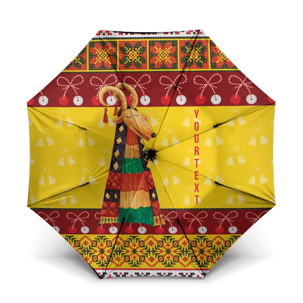 Personalized Moldova Christmas Umbrella Capra Goat Folk Costume - Wonder Print Shop