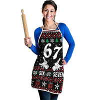 Six Seven Skeleton Hand Christmas Apron Meme Gen Alpha Slang - Wonder Print Shop
