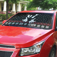 Six Seven Skeleton Hand Christmas Auto Sun Shade Meme Gen Alpha Slang - Wonder Print Shop