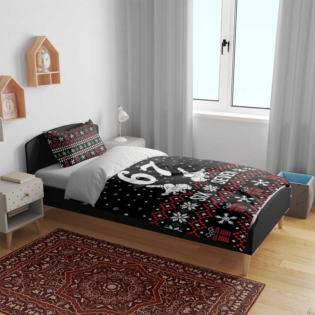 Six Seven Skeleton Hand Christmas Bedding Set Meme Gen Alpha Slang - Wonder Print Shop