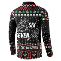 Six Seven Skeleton Hand Christmas Button Sweatshirt Meme Gen Alpha Slang - Wonder Print Shop