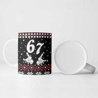 Six Seven Skeleton Hand Christmas Ceramic Mug Meme Gen Alpha Slang - Wonder Print Shop