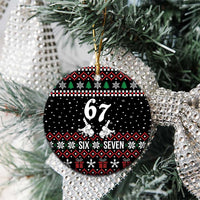 Six Seven Skeleton Hand Christmas Ceramic Ornament Meme Gen Alpha Slang - Wonder Print Shop