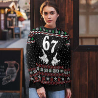 Six Seven Skeleton Hand Christmas Ugly Christmas Sweater Meme Gen Alpha Slang - Wonder Print Shop