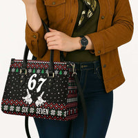 Six Seven Skeleton Hand Christmas Leather Bag Meme Gen Alpha Slang - Wonder Print Shop