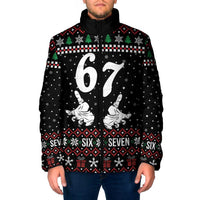 Six Seven Skeleton Hand Christmas Padded Jacket Meme Gen Alpha Slang - Wonder Print Shop