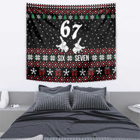 Six Seven Skeleton Hand Christmas Tapestry Meme Gen Alpha Slang - Wonder Print Shop