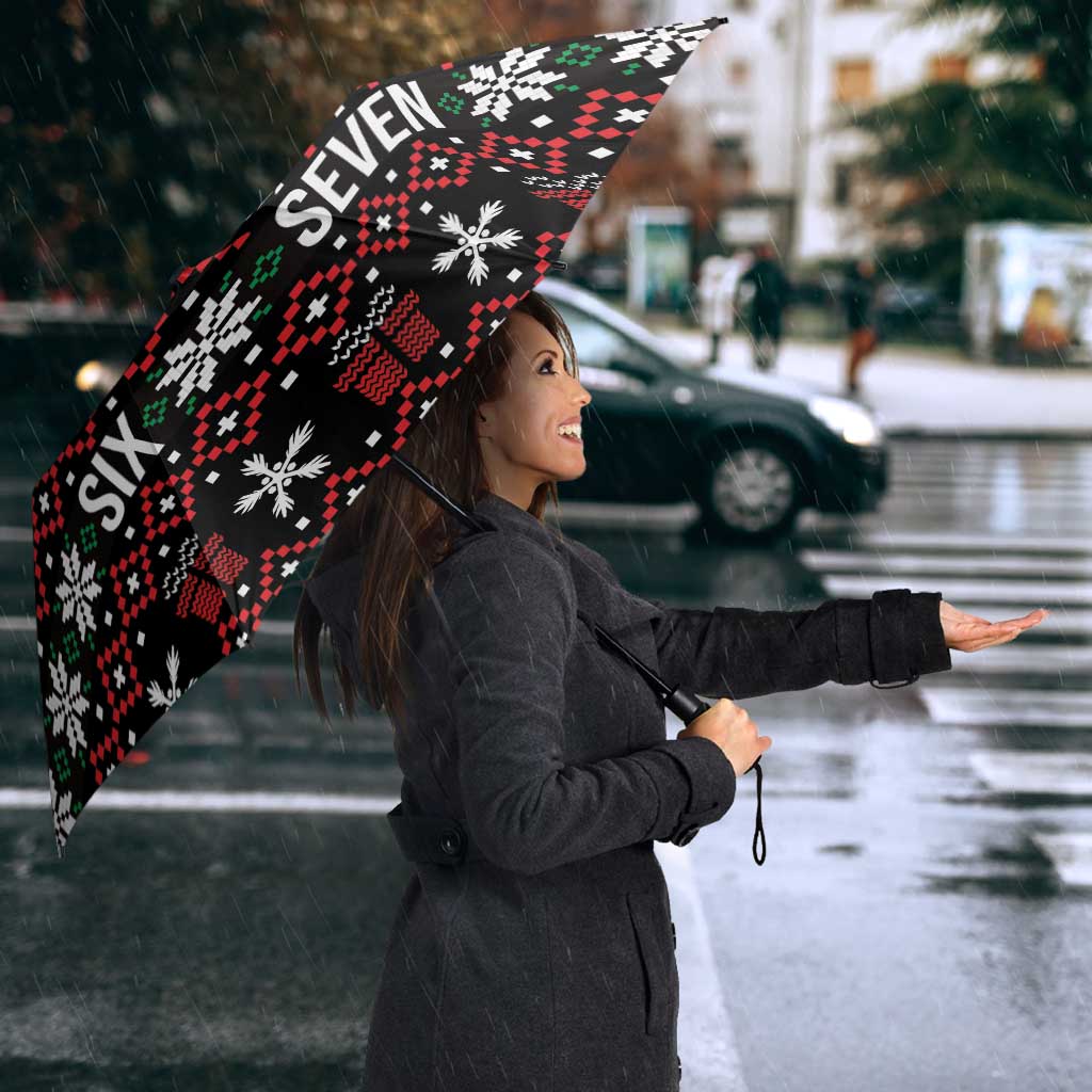 Six Seven Skeleton Hand Christmas Umbrella Meme Gen Alpha Slang - Wonder Print Shop