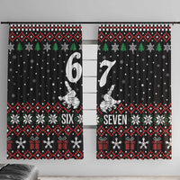 Six Seven Skeleton Hand Christmas Window Curtain Meme Gen Alpha Slang - Wonder Print Shop