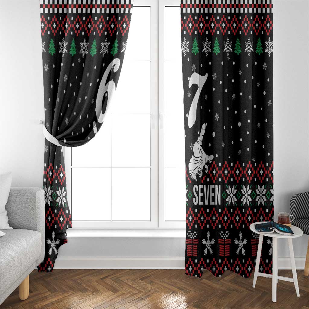 Six Seven Skeleton Hand Christmas Window Curtain Meme Gen Alpha Slang - Wonder Print Shop