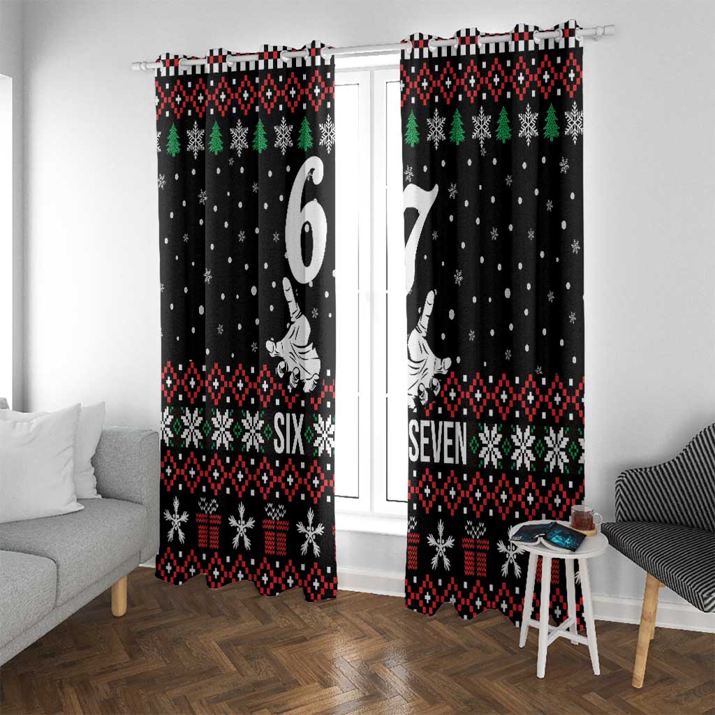 Six Seven Skeleton Hand Christmas Window Curtain Meme Gen Alpha Slang - Wonder Print Shop