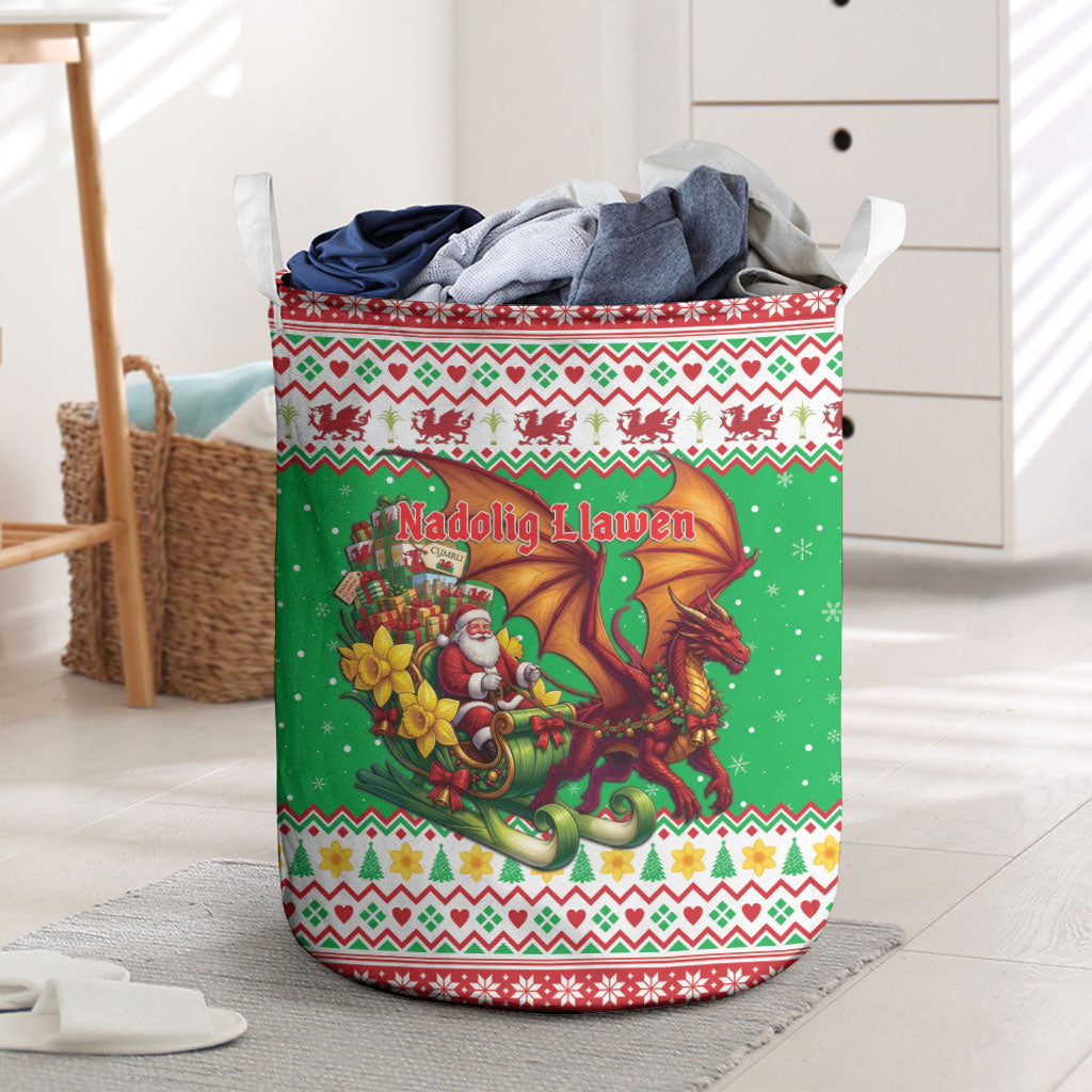 Wales Christmas Laundry Basket Welsh Dragon Santa Sleigh