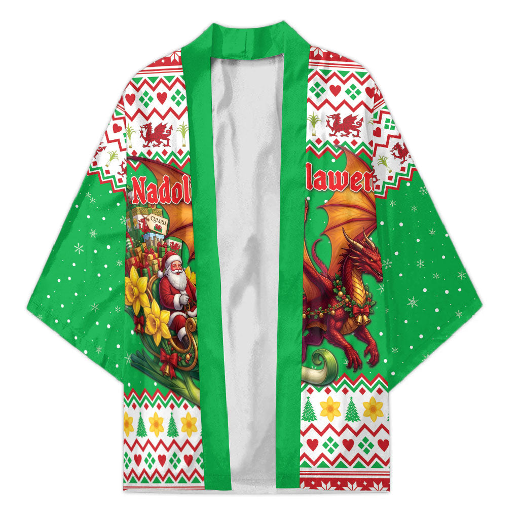 Wales Christmas Kimono Welsh Dragon Santa Sleigh