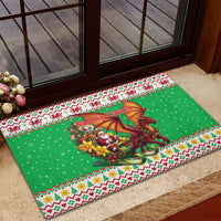 Wales Christmas Rubber Doormat Welsh Dragon Santa Sleigh