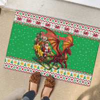 Wales Christmas Rubber Doormat Welsh Dragon Santa Sleigh