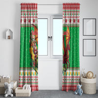 Wales Christmas Window Curtain Welsh Dragon Santa Sleigh
