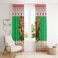 Wales Christmas Window Curtain Welsh Dragon Santa Sleigh