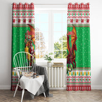 Wales Christmas Window Curtain Welsh Dragon Santa Sleigh
