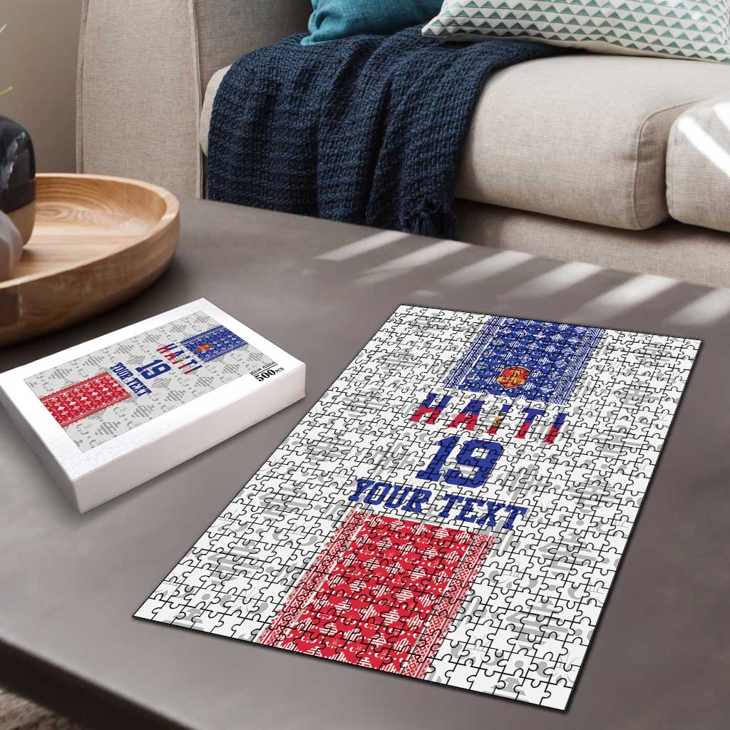 Custom Haiti Football Puzzle National Flag Design - Wonder Print Shop