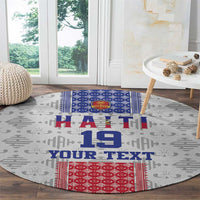 Custom Haiti Football Round Carpet National Flag Design - Wonder Print Shop