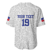 Custom Haiti Football Baseball Jersey Paisley Flag Pattern Design - Wonder Print Shop