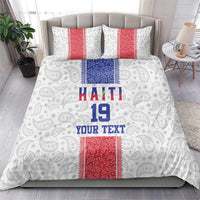 Custom Haiti Football Bedding Set Paisley Flag Pattern Design - Wonder Print Shop