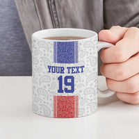 Custom Haiti Football Ceramic Mug Paisley Flag Pattern Design - Wonder Print Shop